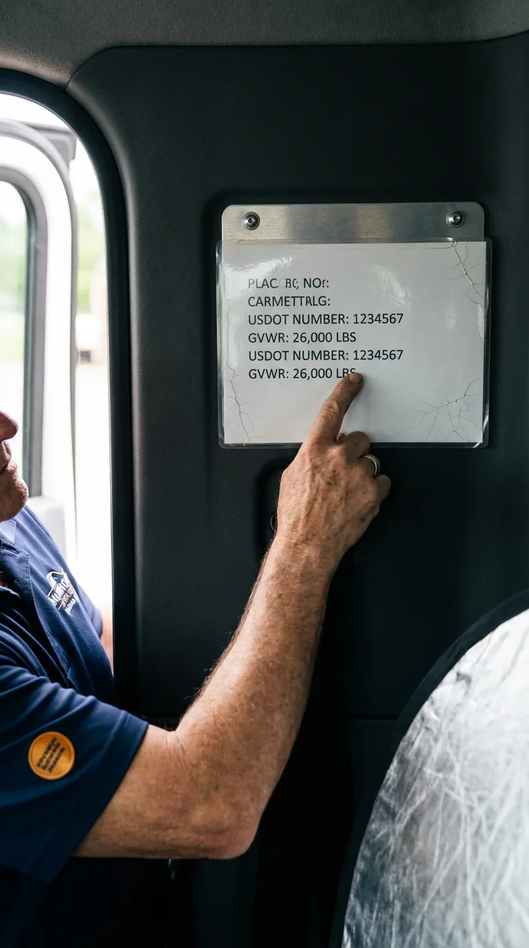 USDOT licensing placard verification in Lyons